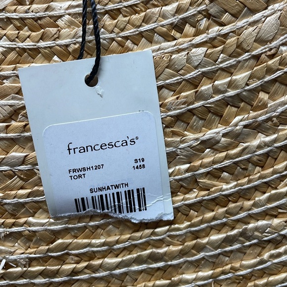 FRANCESCA'S NWT Wide Brim Straw Sun Hat - Picture 4 of 5